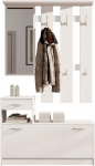 Vera mantlihoidja koos peegliga Matt valge kompaktne garderoobikapp 100 x 190 x 26 cm (S x K x M)