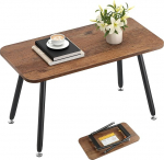 YITAHOME kokkupandav kohvilaud, 80 x 40 x 45 cm, teisaldatav kohvilaud, ei vaja paigaldamist, k&uuml;ljelaud elutuppa, magamistuppa, kontorisse, elutoa lauale, p&auml;hklipuust