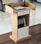 Lektorid Lektoripult Lektoripult k&otilde;nepuldi/koolide/kogukonna jaoks, puidust vastuv&otilde;tutool, millel on suur hoiuruum 3 sahtliga, k&otilde;netoolide/poodium valge pruunist puidu v&auml;rviga, pikk 124 cm/4