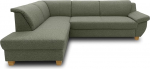 DOMO. collection Panama nurgadiivan, Klassikaline L-kujuline nurgadiivan vasakule, nurgadiivan, diivan, diivan, nurgas 254 x 186 x 80 cm (B x S x K x K), Roheline