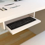 Henor FSC puidust eemaldatav klaviatuuritaldrik 55 x 31 x 11 cm valge laua all