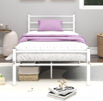 Diahomy metallist voodi lamelliraamiga, &uuml;heinimesevoodi, 90 x 200 cm, voodiraam peaplaadiga, lamelliraamiga k&uuml;lalisvoodi magamistuppa, k&uuml;lalistetuppa, valge