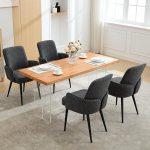 LONXIU S&ouml;&ouml;gitoolide komplekt, 4 tooli, s&ouml;&ouml;gilaud, k&auml;etoega k&ouml;&ouml;gitoolid, elutoa toolid, kaasaegsed libisemisvastaste jalgadega, polsterdatud toolid, tumehall