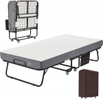 DSNAPE kokkupandav voodi 192 x 97 cm, kokkupandav k&uuml;lalisvoodi koos 13 cm madratsi m&auml;luvahuga ja ratastega, metallraamiga kokkupandavad voodid t&auml;iskasvanutele, maksimaalne koormus 204 kg