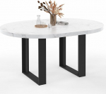 IDMarket - Phoenix pikendatav &uuml;mmargune s&ouml;&ouml;gilaud 4-6 inimesele Lauaplaadi marmoriefektiga valge Alaska 110-150 cm