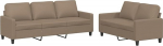 Tomostar Diivan-set f&uuml;r Wohnzimmer, 3-Sitzer und 2-Sitzer, 2-teilig, mit Kissen, Cappuccino, Kunstleder