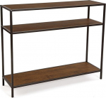 Versa Berlin kitsas m&ouml;&ouml;bel esikusse v&otilde;i esikusse, kaasaegne konsoollaud alumise riiuliga, m&otilde;&otilde;tmed (K x L x S), puit ja metall, v&auml;rv: pruun ja must