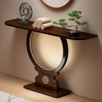 PQXQZ Holz Konsolentisch Schmaler Langer Beistelltisch mit Beleuchtung Wohndekoration f&uuml;r Wohnzimmer Eingangsbereich und Flur(100x28x78cm)