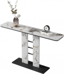 Schwarzer Akzent-Konsolentisch f&uuml;r Eingangsbereich und Flur - Stilvoller 120 cm Sofatisch, dekorative Eingangsm&ouml;bel f&uuml;r das Wohnzimmer, Moderne Konsolentische