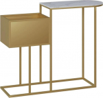 Moderner Goldener Konsolentisch mit Stauraum - Dekoration f&uuml;r Eingangsbereich und Flur, Akzenttisch hinter der Couch f&uuml;r Wohnzimmer und Foyer, stilvolle M&ouml;bell&ouml;sung