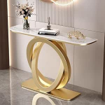 Konsoollaud esikusse, kaasaegne kerge luksuslik kiviplaat sissep&auml;&auml;sulaud isikup&auml;rastatud kuldse raamiga, multifunktsionaalsed koridorilaudad, diivanilaudad esikusse, elutuppa