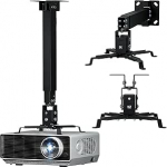 WALI projektori laekinnitus, universaalne projektori seinakinnitus 33-54 cm pikendustangiga LCD/DLP projektoritele, projektori kinnituse kandev&otilde;ime kuni 20 kg (PM-003-B), must