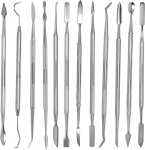 MMOBIEL 12 Pieces Stainless Steel Wax Carving Set Wax Carving Pry Bar Tools Double Ended Polymer Scar SFX Makeup Clay Tools Fruit Carving Pumpkin Melon Carving Teeth Tools
