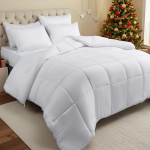 Utopia voodipesu 155 x 220 cm, aastaringselt kasutatav voodipadi 280 GSM t&auml;idisega, mikrofiiberpadi (valge)