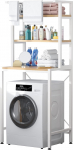 MOYIPIN 3-Tier Laundry Storage Rack Space Saving Bathroom Storage Rack Over Toilet Multi-Functional Heavy Duty Adjustable White