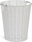 ARPAN White Resin Plastic Strong Round Waste Paper Bin/Basket/Storage-Ideal for Home, Office, Hotels, 25.5D x 31H cm