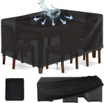 YuYo Garden Furniture Cover, Cover for Rectangular Garden Furniture, Waterproof Garden Table Cover, 420D Oxford Fabric Protective Cover for Garden Table, Seating Set, Windproof, UV-Resistant, 280 x