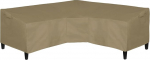 Easy-Going Patio V Shaped Sofa Cover Outdoor Waterproof Heavy Duty Garden Furniture Cover with Air Vent 89" L (On Each Side) x 33.5" D x 31" H, Camel