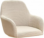 ZZDXW Chair Covers Set of 6 Kitchen Chairs with Armrests Stretch Office High-Backed Chair Cover Corn Grain Velvet Armchair Protective Cover Chairs Seat Cushion for Dining Room Wedding Party Hotel