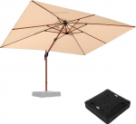 PURPLE LEAF Puiduefektiga p&auml;ikesevarju 270 x 365 cm koos statiiviga Topeltkatus varikatusega 360&deg; p&ouml;&ouml;ratav alumiiniumist ristk&uuml;likukujuline p&auml;ikesevarju UV 50+ vetth&uuml;lgav aiavarju suur basseini jaoks,