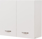 Shally Dogan Wall Cabinet with Drip Tray for the Kitchen, Wall Cabinet Made of Durable Wood, Wall Cabinet with Two Doors and Two Shelves, Dimensions 80 x 32 x 72 H cm (White)