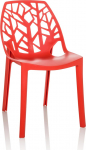 hjh OFFICE ARTIFO TRI 729448 Plastic Garden Chair for Indoor and Outdoor Use Stackable Red
