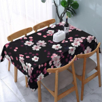 P&uuml;hkige puhtaks ristk&uuml;likukujuline laudlina 60 x 120 tolli (150 x 305 cm) aia laudlina kirsi&otilde;ie motiiviga, dekoratiivne lauakaunistus k&ouml;&ouml;gi s&ouml;&ouml;gitoa jaoks v&auml;ljas ilmastikukindel