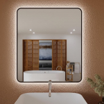 LED-valgustusega vannitoa peegel, 70 x 80 cm, uduvastane s&uuml;steem, 3 v&auml;rvitemperatuuri, timmitav heledus