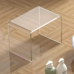 TWSOUL l&auml;bipaistev akr&uuml;&uuml;list l&otilde;pplaud, U-kujuline &uuml;marate servadega k&uuml;ljelaud, stiilne kaasaegne kohvilaud, v&auml;ike, du&scaron;ipingid, akr&uuml;&uuml;list astmelaua, paksendatud l&auml;bipaistev jalatugi vannituba (30 x 20 x 22 cm)