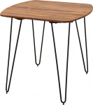 Wohnling Sheesham s&ouml;&ouml;gitoa laud 80 x 80 x 76 cm t&auml;ispuidust, s&ouml;&ouml;gilaud metalljalgadega, t&auml;ispuidust kandiline laud, disainer puidust laud, t&auml;ispuidust modernne k&ouml;&ouml;gilaud, Pruun