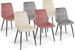 IDMarket - 6 tooli Mila Mix V&auml;rv pastellroosa, 2 x helehall x 2 ja beež x 2