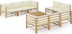Festnight Garden Lounge Furniture, Patio Garden Furniture Set, Bambus Garden Lounge Diivan, Outdoor Couch Set, Garden Diivan Set, Patio Furniture, 9 t&uuml;kki