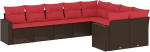 Garten-Sofagarnitur Ecksofa Braun PE-Rattan 62x62x69cm Mit Armlehnen - Terrasse oder Innenhof Model3219434