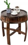 Farmhouse Whiskey-Beistelltisch, runder Beistelltisch aus Holz, rustikales Weinfass Bourbon-Fass Couchtisch, handgefertigt, Eichenfass