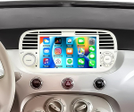 [1+32G] SIXWIN Android 13 autoraadio koos satelliitnavigatsiooniga Fiat 500 raadiole 2007-2015.7-tolline mahtuvuslik puuteekraan toetab GPS WiFi Bluetooth USB FM peeglilink rooliseadmega (valge)