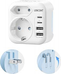 LENCENT kokkupandav reisimisadapter Jaapani adapter Saksamaalt Jaapanisse USB-C pistikuga reisipistik A-t&uuml;&uuml;pi USA, Kanada, Mehhiko, Tai reisipistikuga