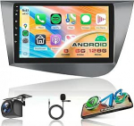 8 Core 6G + 128G Android Autoradio Seat Leon 2 mk2 2005-2012 Traadita Carplay Android auto navigatsioon WiFi 360&deg; Panorama 9-tolline puuteekraaniga autoraadio Mirror Link Bluetooth FM/RDS/DSP EQ/SWC