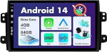 Android 13 IPS autoraadio sobib Suzuki SX4 (2006-2013) - Sisseehitatud Carplay/Android Car/DSP - LED kaamera + MIC - 4G + 64G - DAB 360 kaamera roolijuhtimiss&uuml;steem Fast Boot AHD WiFi - 2 DIN