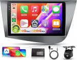 Hodozzy Carplay autoraadio Seat Leon 2005-2012 Androidi autoradio koos satelliitnavigatsiooniga, 9-tolline sisekraan Android Car/WiFi/GPS/RDS/FM/Bluetooth/USB + tagurduskaamera