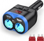 NEUTYPECHIC Sigaretis&uuml;&uuml;taja USB C autolaadija 5 in 1, 12 V USB adapter, PD & QC 3.0 autolaadija, 80 W koos LED voltmeetri l&uuml;litiga iPhone 16/15/14, Samsungi jaoks