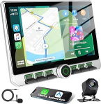 2 DIN 4G + 64G autoraadio juhtmevaba CarPlay / Android autoga, 10,1-tolline Android Double Din puuteekraaniga autoraadio GPS-navigatsiooniga, WiFi, Bluetooth 5.0, RDS, FM, Mirrorlink