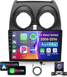 4G 64G VECHTEL 9-tolline Bluetooth autoraadio Nissan Qashqai 2006-2016 Carplay Android Car Wireless, DSP EQ, 1280 x 720, WiFi GPS Navi, Mirror Link, RDS/FM raadio 2 DIN koos AHD tagantvaate kaameraga