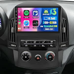 Android 13 autoraadio 9-tolline Hyundai i30 2006-2011 manuaalne mudel, 2DIN, sobib Apple Carplay Android autole Bluetooth FM RDS navigatsiooniga GPS WiFi roolijuhtimine tagurduskaamera + mikrofon, 2+