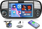 2G + 64G Android 15 autoraadio Fiat 500 2007-2015 juhtmevaba Carplay & Android Car, 7-tolline puuteekraaniga autoraadio Bluetooth Navi GPS/WiFi/RDS/FM Mic tagurduskaameraga