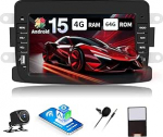 Android 15, 4G + 64G GOHHDL autoraadio Renault Dacia Logan Duster Sandero Lodgy Capture Symbol Lada Xray Navi Carplay Android auto, 7-tolline autoekraan koos GPS WiFi BT FM/RDS tagurduskaameraga MIC
