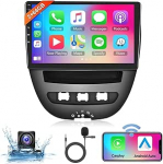 2+64G 10-tolline traadita Carplay Android autoraadio Toyota Aygo/Peugeot 107/Citroen C1 2004-2014 puuteekraaniga koos Bluetooth HiFi/RDS/FM raadio + Navi/AHD tagurduskaamera/CANBUSiga