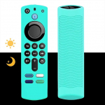 Silikon-Fernbedienung, Ersatz f&uuml;r 4K/HD-Streaming-Fernbedienung, rutschfest, waschbar, Schutz-Fernbedienung mit Umh&auml;ngeband, leuchtet blau
