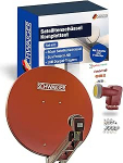 SCHWAIGER Satelliits&uuml;steem Alumiiniumist satelliidikomplekt Satelliitantenni komplekt 75 x 80 cm (Tellistepunane (RAL8012))