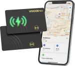 VOCOlinc laetav rahakoti j&auml;lgimiskaart 2i pakett, Ultra Thin 1,6 mm Air Tag kaart t&ouml;&ouml;tab koos Apple Where? App (ainult iOS), Bluetooth esemete otsija passide, kohvrite, kottide, rahakoti jaoks.