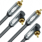 EMK 90-kraadine RCA-kaabel, subwooferi kaabel, t&auml;isnurkne digitaalne koaksiaalkaabel, topeltvarjestatud RCA audiokabel kuldkattega pistikutega, 2 pakki (1m, 2 Pack 90&deg;)